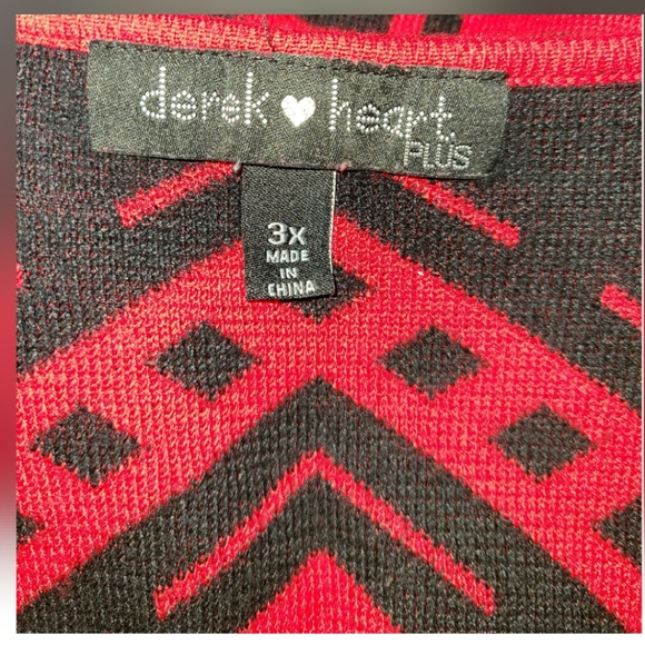 DEREK HEART PLUS RED & BLACK KNIT DRESS - Picture 4 of 5